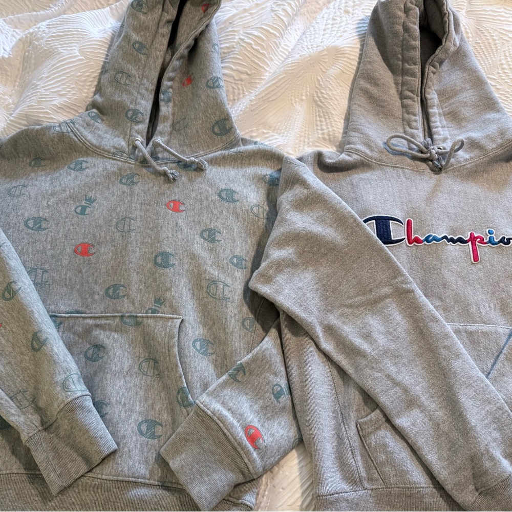 Champion Gray Hoodie Duo womens small